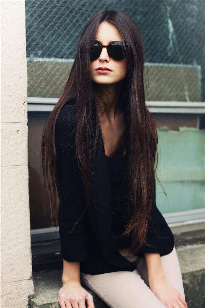 cabelo longo preto