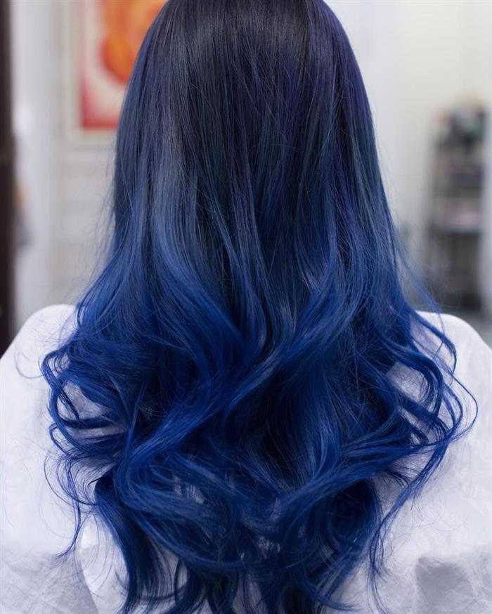 ombre hair azul