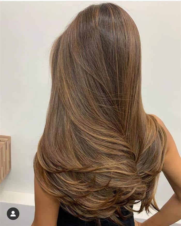 cabelo longo com coloração